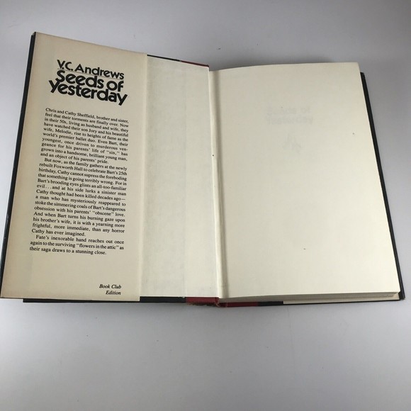 Seeds of Yesterday by V.C. Andrews Hardcover Book Club Edition 1984 Dust Jacket - Picture 5 of 7